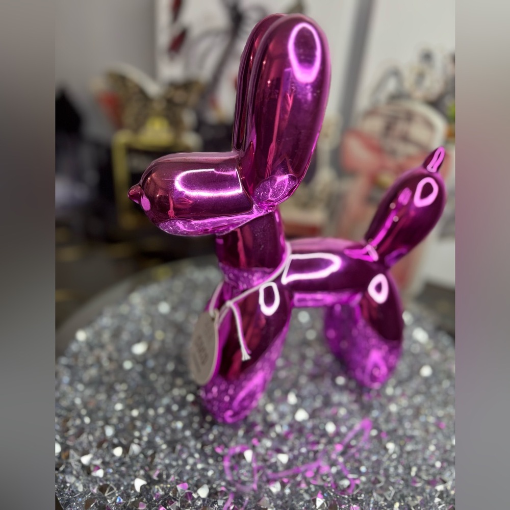Metallic Pink Balloon Dog Sculpture - Picture 10 of 13